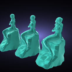 Mermaid-sculpture.png STL-Datei Charmante Meerjungfrauen-Skulptur・Design für 3D-Drucker zum herunterladen, JVCourse