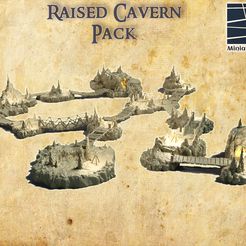 Raised-Cavern-1.jpg 3D file Raised Cavern Pack 28 mm Tabletop Terrain・3D printable model to download