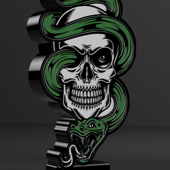 1.png STL file Snake skull lamp V2・3D printer model to download