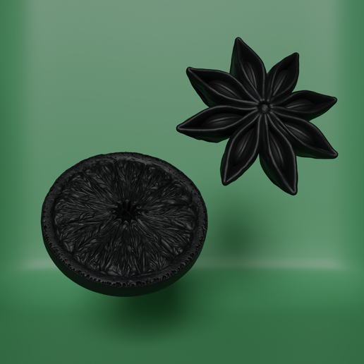 Anís Estrellado y Rodaja de Naranja 3D - Modelos en STL y 3MF