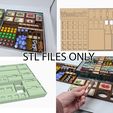 woodcraft_stl_file_collage.jpg Woodcraft board game insert with individual player trays
