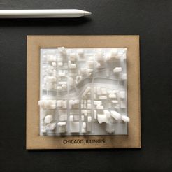IMG_1911.jpg Free STL file CHICAGO FRAMED WALL ART CITYSCAPE ARCHITECTURE BUILDINGS SOUVENIR CITY MAP ART・3D printable object to download