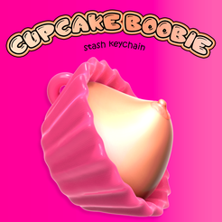 pinkie 2.png Datei STL CUPCAKE BOOBIE keychain stash (pinkie)・Modell für 3D-Druck zum herunterladen