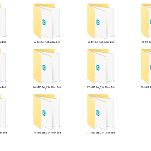 AAA.png ALLEN COUNTERSUNK BOLTS SET - STL FILES HQ