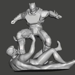 BATMAN_KICKING_.jpg Archivo STL gratis BATMAN VS SUPERMAN FIGHT ,MODELO ORIGINAL・Plan imprimible en 3D para descargar, Masterclip