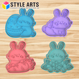conejitos-pascuas-set-2.png Easter bunnies cookie cutters - Pack 2 - Easter Day Cookies