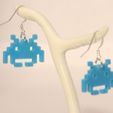 o_invader_bleu_1.jpg Бесплатный STL файл Earrings space invaders・Модель для загрузки и 3D-печати
