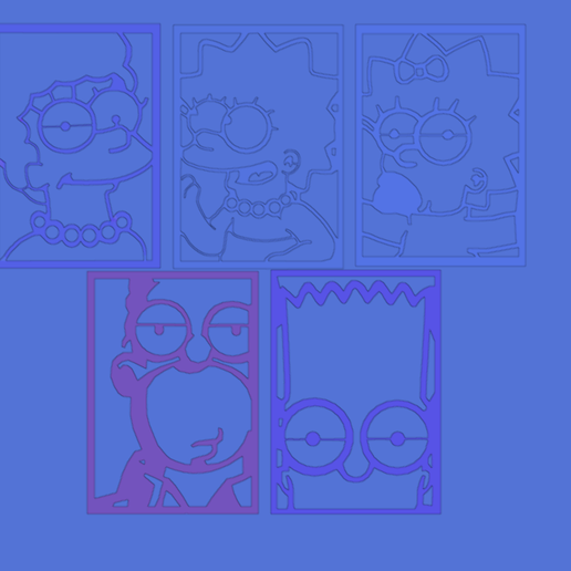 The Simpsons on the wall 2d 3D model