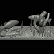 bass-R-14.png two bass scenery in underwather for 3d print detailed texture