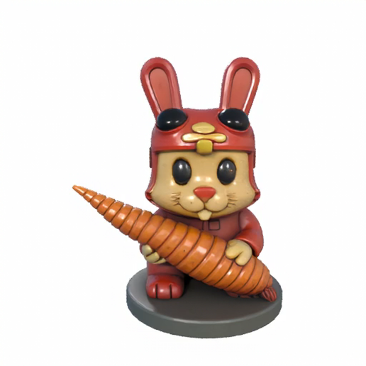 🥕 Carrot Commander Bunny – Cute Pilot Rabbit 3D Model・ STL File for 3D ...