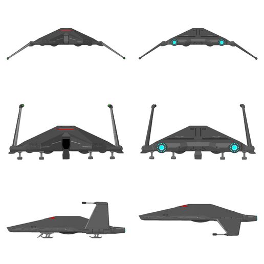 Inquisitor/Sith Shuttle | Retractable Wings and Hatch Function | Display Plinth Option Available | By Collins Creations 3D 3D model