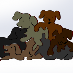 111.png Fichier STL gratuit puzzle chien・Modèle imprimable en 3D à télécharger