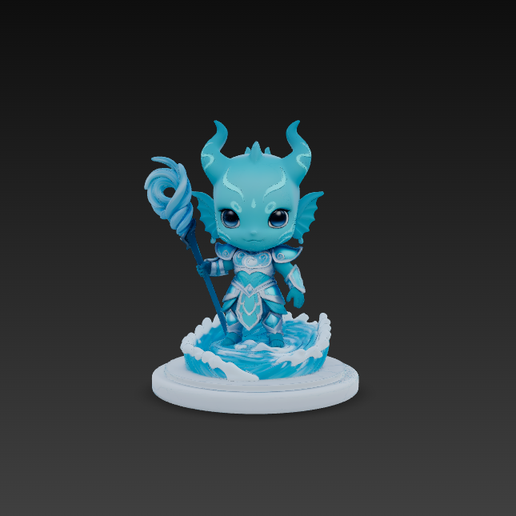 Elemental Water Mage - 3D Printable - STL