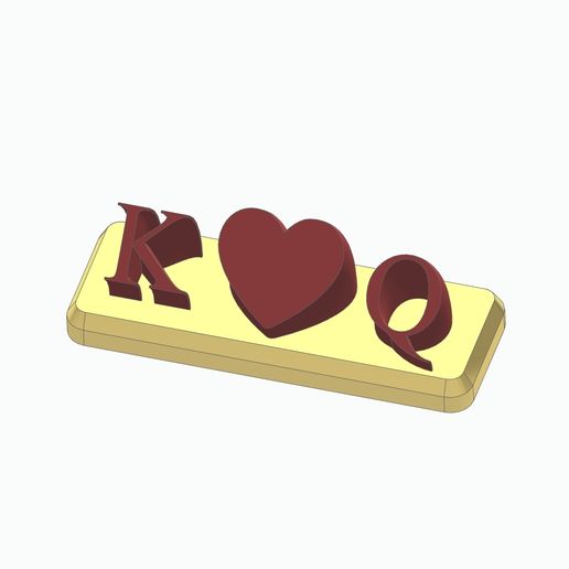 K♥Q Lovely Table Tag 3D model