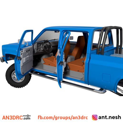 K20cc_6.png 3D Printed RC Car Chevrolet K20 Crew Cab Pickup by AN3DRC