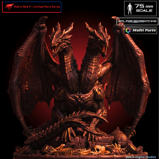 two-headed dragon | Original model By veltrix