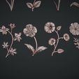 04.jpg Birth Month Flowers Set Bas Relief 3D Model