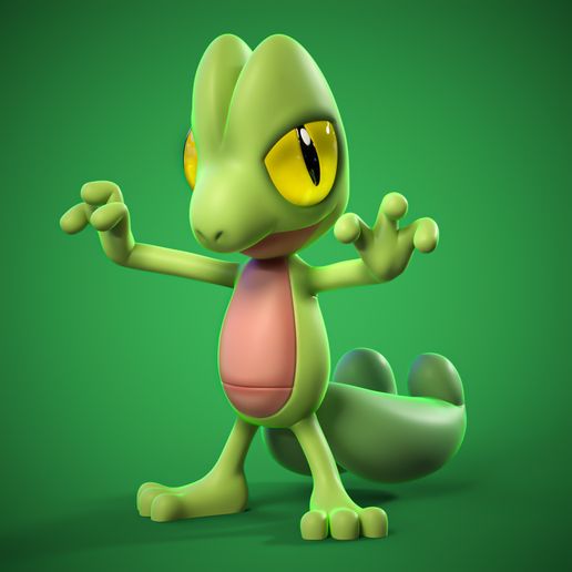 High Quality Treecko Miniature - 3D Printable STL Model For Tabletop Gaming and Display 3D model preview