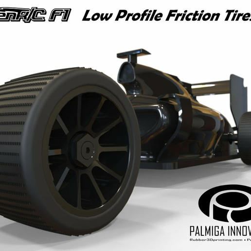 Low Profile Friction Tires for OpenR/C F1 car - 3D model önizlemesi