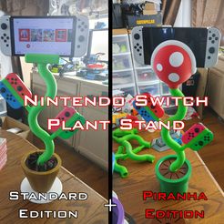 PiranhaEditionCover.jpg STL file Nintendo Switch Plant Stand (Charging)・Template to download and 3D print