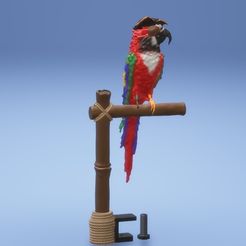 Image-2.jpg STL file Pirate Parrot with mountable perch・3D printable model to download