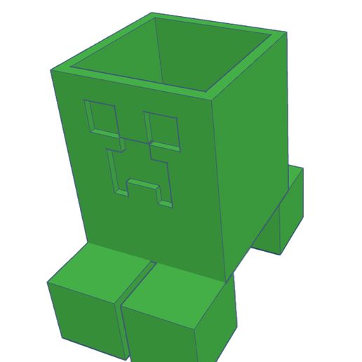 Flowerpot Minecraft Creeper - 3D model önizlemesi