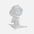 jasmin.png Figura Chibi Kawaii Princesa Jasmine - Coleccionable Disney Imprimible 3D con Base Alfombra Mágica