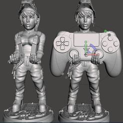 1.jpg STL file SOPORTE JOYSTICK MOVIL PIN UP MUJER MECANICO AUTO・Template to download and 3D print