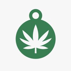 cannabis_symbol_keychain_jpg1.jpg Fichier STL Porte-clés symbole du cannabis・Modèle pour impression 3D à télécharger