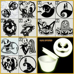 20230930_105859.jpg STL file HUGE NIGHTMARE BEFORE CHRISTMAS PACK Jack Skellington Wall Art・Template to download and 3D print
