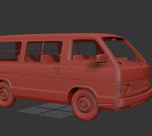 Toyota Hiace Mk3 H50 PassengerVan 1982 3D model
