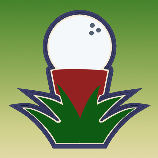 Golf ball and tee cookie cutter 3D model