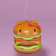 kittyburger.png Hello Kitty Burger Keychain (Make your own!)