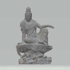 1.png Statue de Bouddha Guanyin Bodhisattva Modèle d'impression 3D