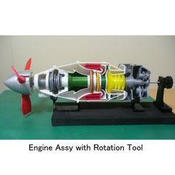 P0-Engine-Assy.jpg Archivo STL Motor turbohélice, para aviones de negocios, tipo turbina libre, corte・Modelo para descargar y imprimir en 3D, konchan77