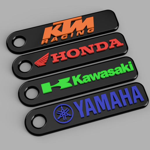 Motorcycle Keychain Set 3D model