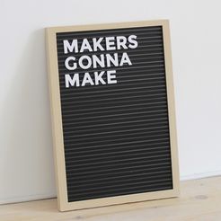 letterboard_thingiverse.jpg Fichier STL gratuit Carton à lettres - Entièrement imprimé en 3D・Objet à télécharger et à imprimer en 3D