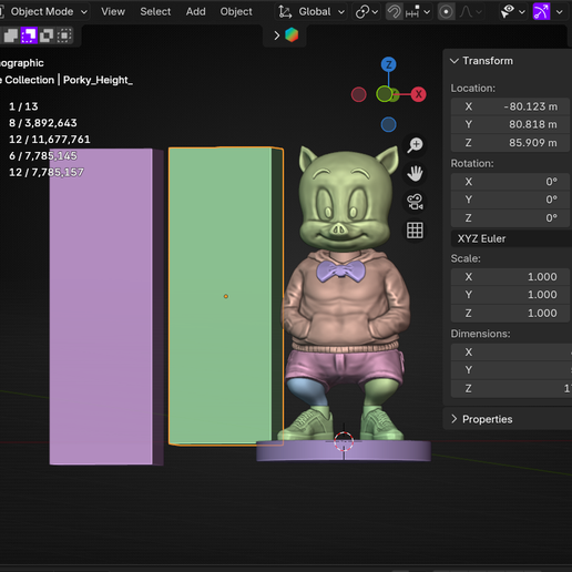 Porky_Urban_1_Cover_6_Size_STATS_.png Porky Pig Urban Vibes / Urban Puma Style From Looney Tunes 🐷, ( Multi-Parts  && 3MF Shoes )
