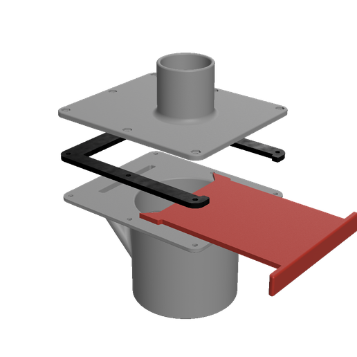 Gate valve for DN100 pipe / central vacuum cleaner / workshop