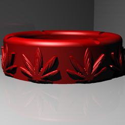 Cannabis-ashtray.1A.jpg Cannabis themed 3D Printed Cup Holder for Used Tea Bags and Teaspoons.