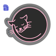 STL00704-4.png Sleepy Cat Bath Bomb Mold