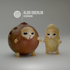 cc1.png Archivo STL Coconut Cat / Mishi Coco・Modelo de impresión 3D para descargar