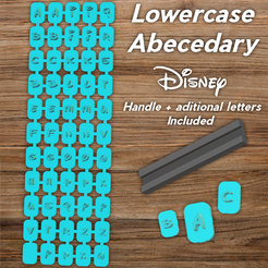 Todo.png Скачать файл STL Disney Abecedary Stamp LowerCase Letters • Проект для 3D-принтера, davidruizo