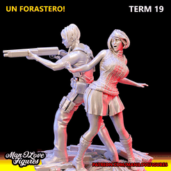 LEON_ASHLEY_SFW2.png 3D file LEON & ASHLEY 02 MINI + BASE・3D printer model to download
