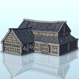 41.png Large medieval house with multi-floored thatched roof (8) - Warhammer Age of Sigmar Alkemy Lord of the Rings War of the Rose Warcrow Saga