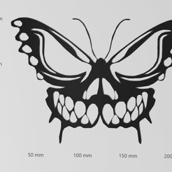Screenshot-2023-10-01-215441.png STL file Wall tattoo Halloween scary butterfly・Design to download and 3D print