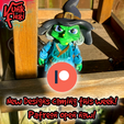 Witch06.png Halloween Witch MultiColor Flexi Print-In-Place + figure & keychain