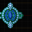 DIMENSION-1.png Blue Sapphire Floral Diamond Ring