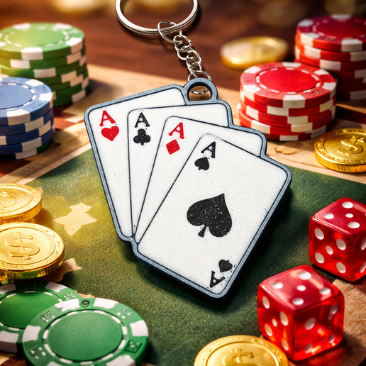 Ace Poker Keychain