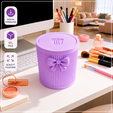 111.png desktop trash can stl, mini vanity bin with lid